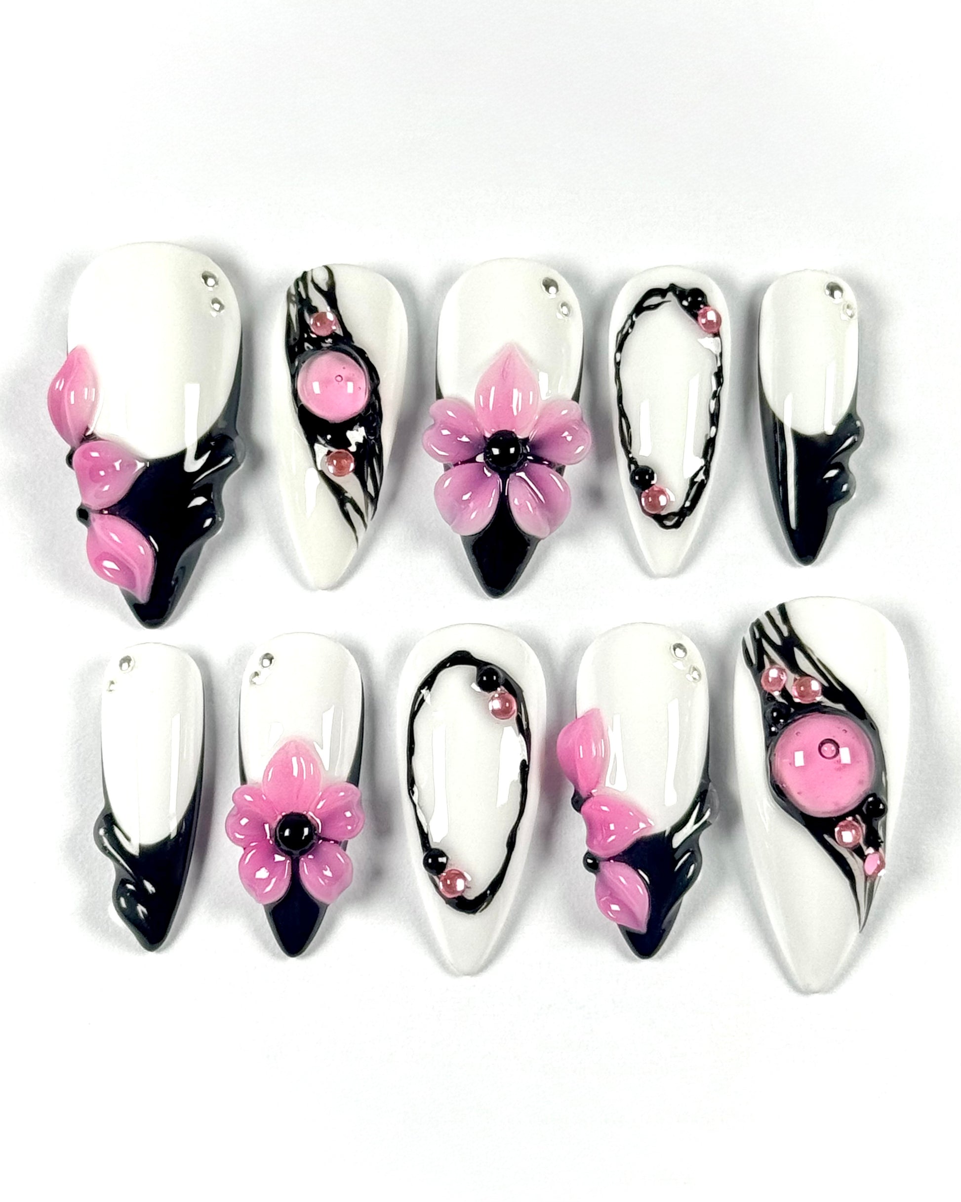 Set de press-on nails inspiré de The Sons of Death. Inspiré de la couverture et esthétique dark romance. Création artisanale Kapsule Nails.